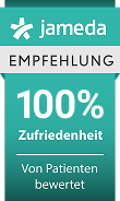 Auszeichnung von Jameda 100 Prozent Patientenzufriedenheit