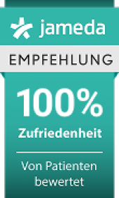 Auszeichnung von Jameda 100 Prozent Patientenzufriedenheit